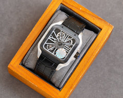 SANTOS BLACK BEZEL SKELETON