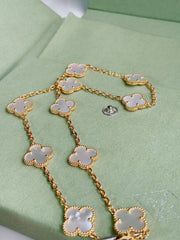 VINTAGE MOP NECKLACE 10 MOTIFS GOLD