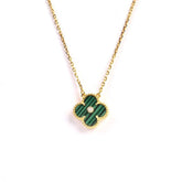 CLOVER CLOVER PEDANT MALACHITE GOLD NECKLACE