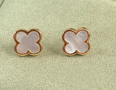 PURE CLOVER MOP PINK GOLD EARRINGS