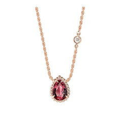 BOHEME CARNELIAN PINK GOLD DIAMOND NECKLACE
