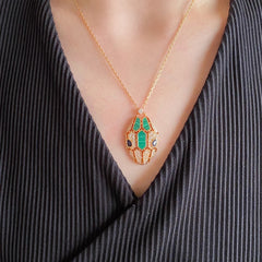 SERPENT PINK GOLD DIAMOND NECKLACE