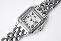 PANTHERE 27MM SILVER CASE DIAMOND BEZEL WHITE DIAL