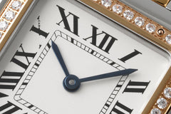 PANTHERE 27MM PINK GOLD SILVER CASE DIAMOND BEZEL WHITE DIAL