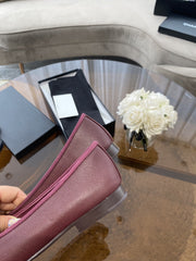 BALLET FLATS BURGUNDY GRAINED CALFSKIN