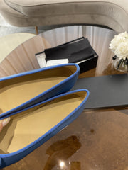 BALLET FLATS BLUE BLACK LAMBSKIN