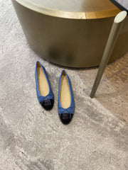 BALLET FLATS BLUE BLACK LAMBSKIN