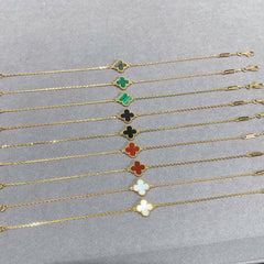 CLOVER 1 MOTIF PINK GOLD BRACELET