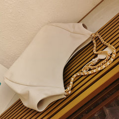 CHAIN TOTE 39 SOFT WHITE CALFSKIN