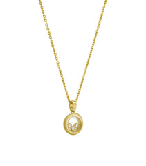 HAPPY PEDANT GOLD 3 DIAMOND NECKLACE