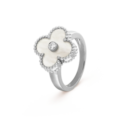 CLOVER SILVER MOP DIAMOND RING