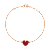 HEART CARNELIAN PINK GOLD BRACELET
