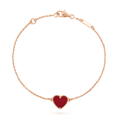 HEART CARNELIAN PINK GOLD BRACELET
