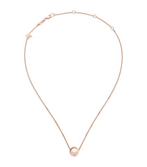 HAPPY PEDANT PINK GOLD 3 DIAMOND NECKLACE