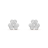 CLOVER COMOS SILVER DIAMOND EARRINGS