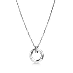 T CIRCLE PENDENT SILVER NECKLACE
