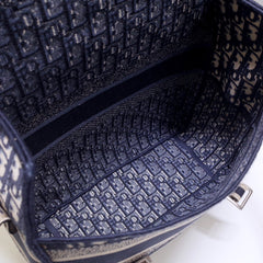 CAMP DOUBLE BUCKLE BAG 28 IN NAVY BLUE MONOGRAM OBLIQUE JACQUARD