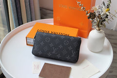 LV 25S ZIPPY WALLET HORIZONTAL 19 IN MONOGRAM ECLIPSE COATED CALFSKIN