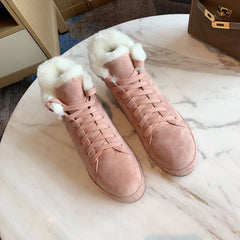 LP WINTER NUAGES HIGH SNEAKERS LIGHT PINK LAMBSKIN
