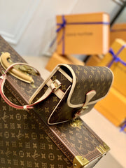 DIANE 27 IN BROWN MONOGRAM COATED CANVAS AND CALFSKIN