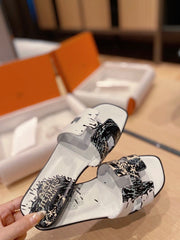 0RAN SANDALS IN WHITE MIX COLORFUL CALFSKIN