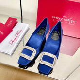 BELLE VIVIER PUMPS IN BLUE SILK