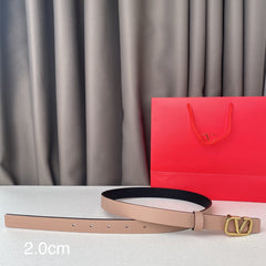 REVERSIBLE VLOGO SIGNATURE BELT IN GLOSSY BEIGE BLACK CALFSKIN GHW 20 MM