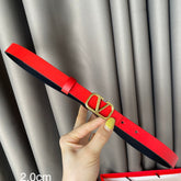 REVERSIBLE VLOGO SIGNATURE BELT IN GLOSSY BLACK RED CALFSKIN GHW 20 MM