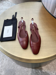 SLINGBACKS WINE RED CALFSKIN