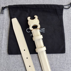 Medium Cuir Triomphe Belt 25mm White Calfskin
