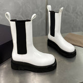 LUG CHELSEA BOOT IN WHITE CALFSKIN