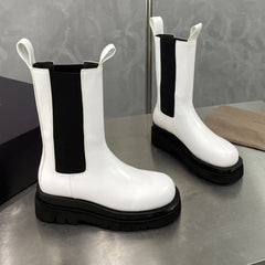 LUG CHELSEA BOOT IN WHITE CALFSKIN