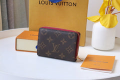 LV 25S LOU WALLET 11 IN FUCHSIA PINK MONOGRAM COATED CALFSKIN