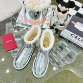 VIV SNOW ANKLE BOOTS IN SILVER PATENT CALFSKIN