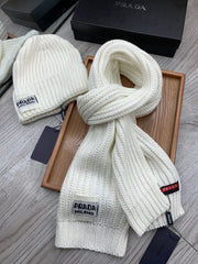 SET SCARF AND HAT IN WHITE WOOL AND RABBIT FUR 388991