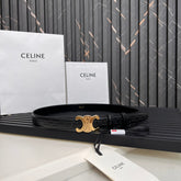 CL TRIOMPHE 25 MM BELT IN BLACK CALFSKIN GOLD HARDWARE