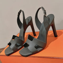HOLY 105 SANDAL IN DARK GRAY GRAINED CALFSKIN