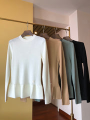 LV 25S CREW NECK RUFFLE PULLOVER 0081