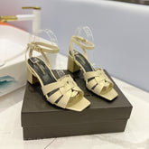 SL TRIBUTE SANDAL PASTEL YELLOW CALFSKIN