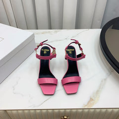 BALMAIN 25S HIGH HEELS WITH B METAL DETAIL 95MM IN PINK CALFSKIN