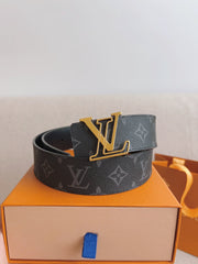 LV 25S BELT 40 MM IN BLACK MIX GREY CALFSKIN 593205