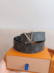 LV 25S BELT 40 MM IN BLACK MIX GREY CALFSKIN 593206