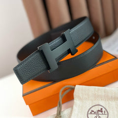 HM CONSTANCE BELT BUCKLE & REVERSIBLE BLACK LEATHER STRAP 38MM