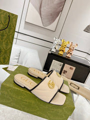 GG EXCLUSIVE SLIDE SANDAL IVORY CALFSKIN