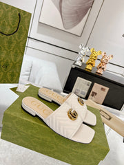 GG EXCLUSIVE SLIDE SANDAL CREAMY WHITE CALFSKIN