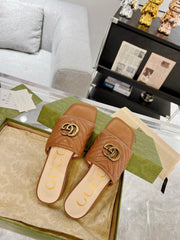 GG EXCLUSIVE SLIDE SANDAL CARAMEL CALFSKIN
