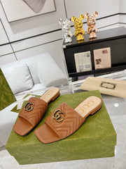 GG EXCLUSIVE SLIDE SANDAL CARAMEL CALFSKIN