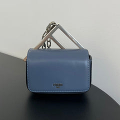 FENDI MINI FIRST SIGHT 13 BAG IN PIGEON BLUE CALFSKIN WITH SILVER HARDWARE