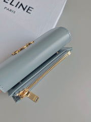 TRIOMPHE 9 WALLET TWO-IN-ONE GLACIER BLUE CALFSKIN