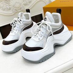 LV ARCHLIGHT 2.0 PLATFORM SNEAKER IN WHITE MIX BROWN MIX OF MATERIALS